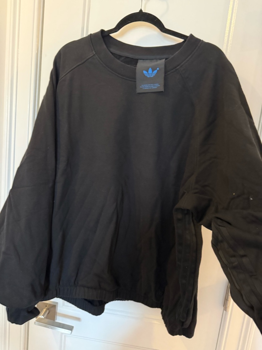 adidas Black Sweatshirt with Blue Trefoil Tag